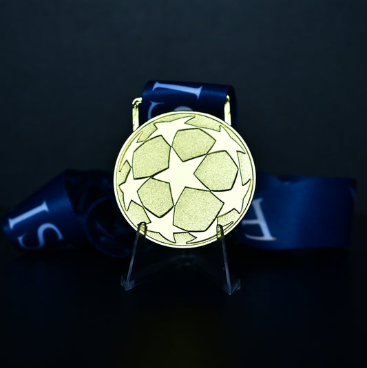 2014 UCL Medal Back Design, Real Madrid 10th Champions Title Commemorative, Bright Gold Football Fan Souvenir