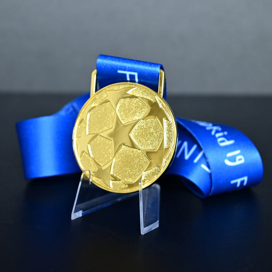 2019 UCL Medal Back Design, Liverpool 6th Champions Title Commemorative, Bright Gold Football Fan Souvenir