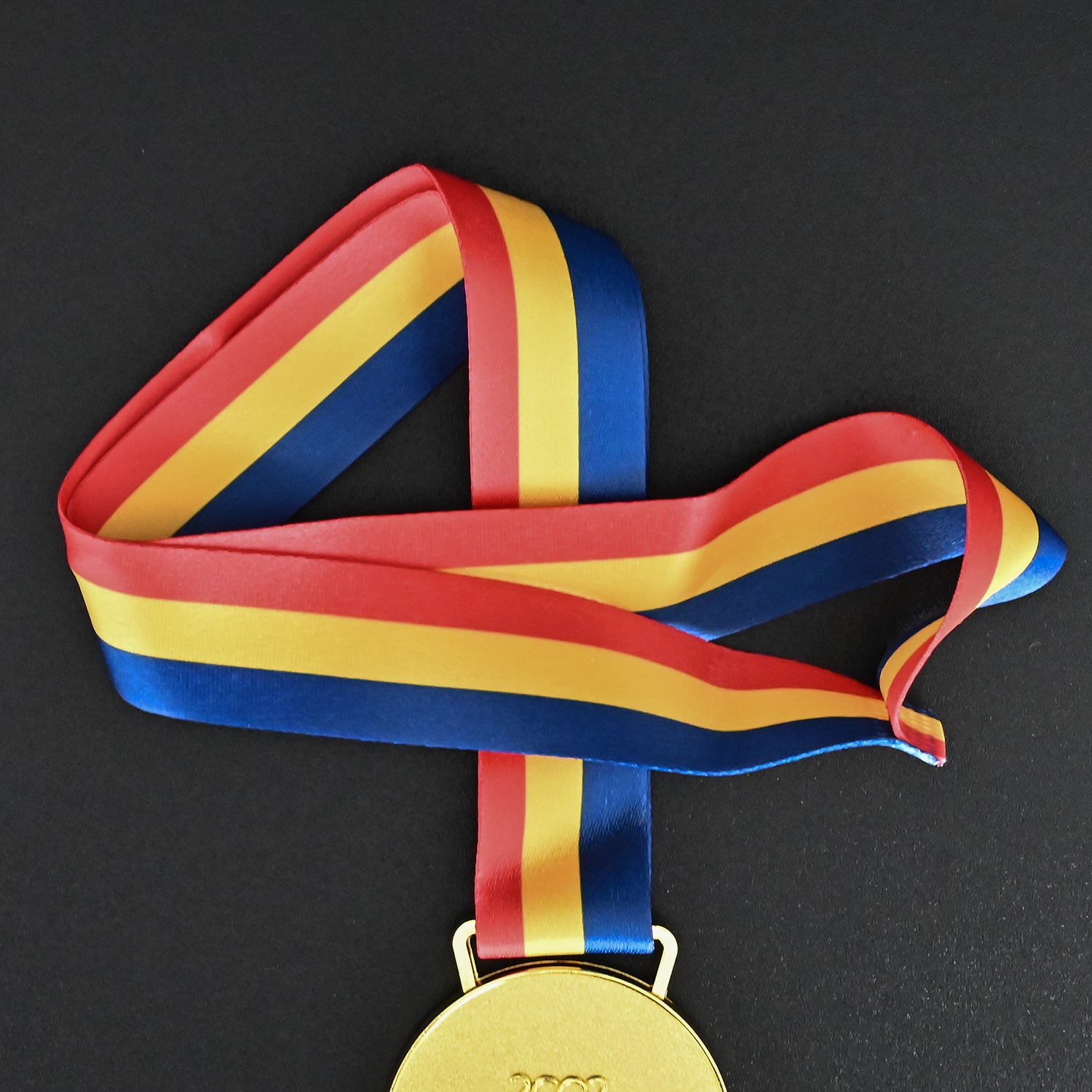 2002 FIFA World Cup Brazil Champions Medal Accessory - Close-Up of Colorful Satin FIFA Printed Ribbon, Premium Display Accessory for Collectible Medals