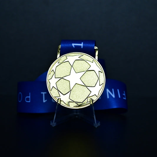 2021 UCL Medal Back Design, Chelsea 2nd Champions Title Commemorative, Bright Gold Football Fan Souvenir