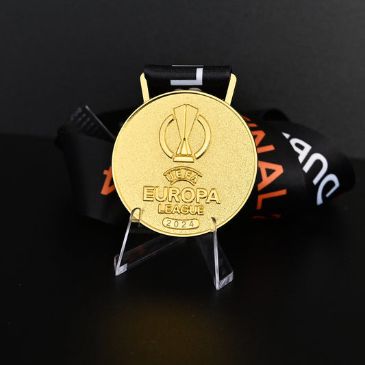2024 UEFA Europa League Medal Front View, Atalanta Champion Gold Alloy Medal with 