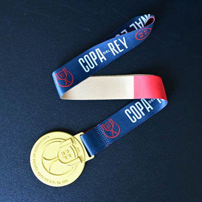 2025 Copa del Rey Champions Medal Full Set, FC Barcelona Medal with Tournament Ribbon, Football Collectible Display Ornament