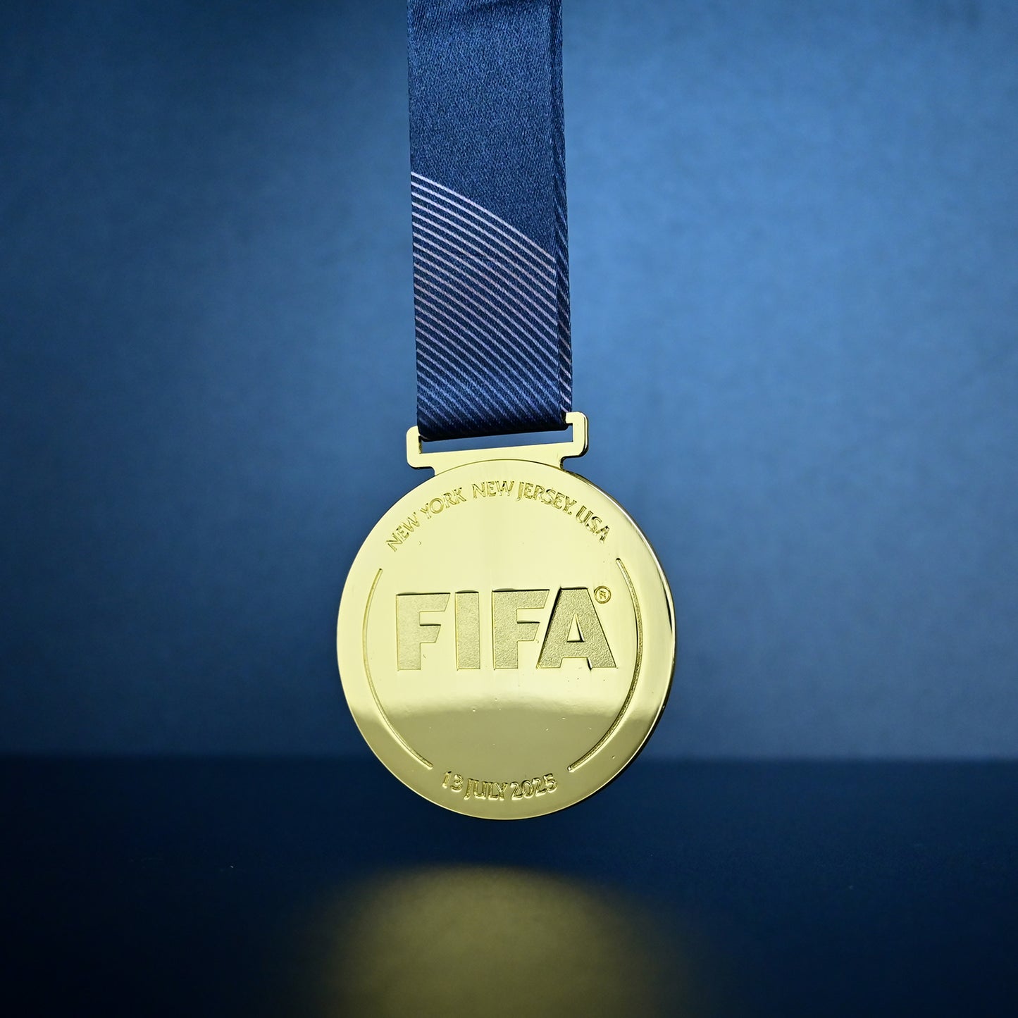 2025 FIFA Club World Cup Medal Back View, Chelsea Winner Medal Star Pattern, High-quality Gold Alloy Detail, New Jersey Final Commemorative Football Medal