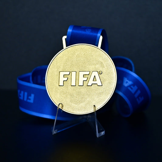 2025 FIFA Intercontinental Cup Medal Back View, Paris Saint-Germain Winner Medal Star Pattern, High-quality Gold Alloy Detail, Rayyan Final Commemorative Football Medal